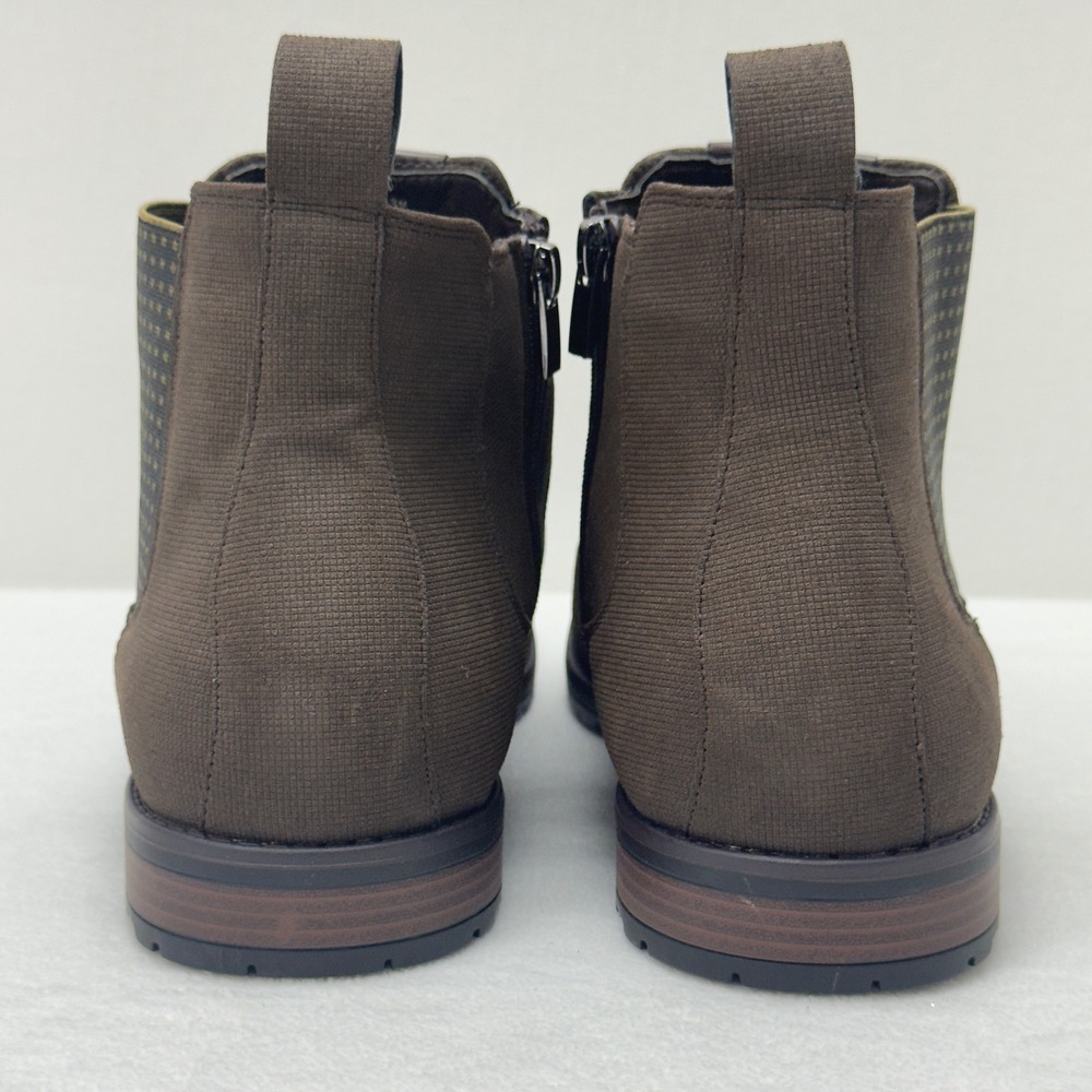 Stacy Adams Oakhurst Chelsea Boots Brown Fabric Side Zipper Mens Size 13M - Picture 2 of 9